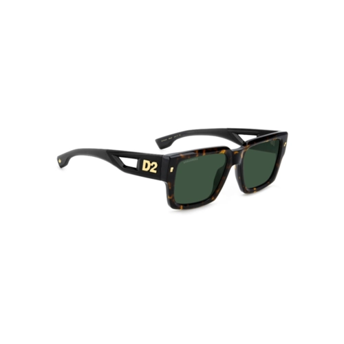 Óculos de Sol Dsquared2 D2 0143/S 086 53QT Acetato Marrom Mesclado e Preto com lentes na cor Verde