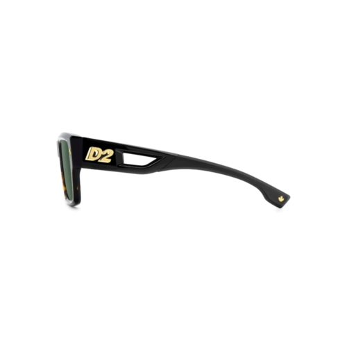 Óculos de Sol Dsquared2 D2 0143/S 086 53QT Acetato Marrom Mesclado e Preto com lentes na cor Verde
