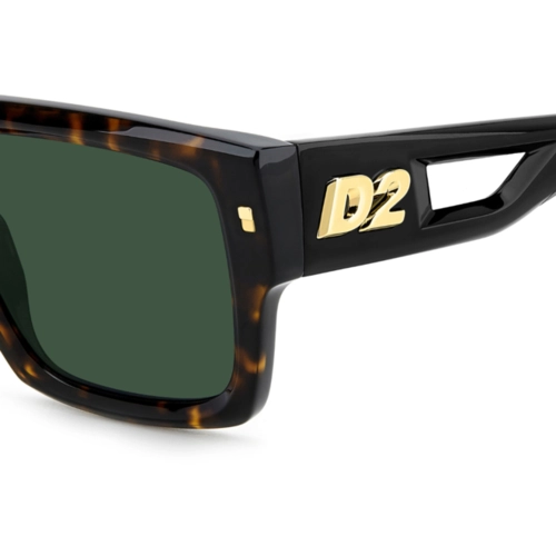 Óculos de Sol Dsquared2 D2 0143/S 086 53QT Acetato Marrom Mesclado e Preto com lentes na cor Verde