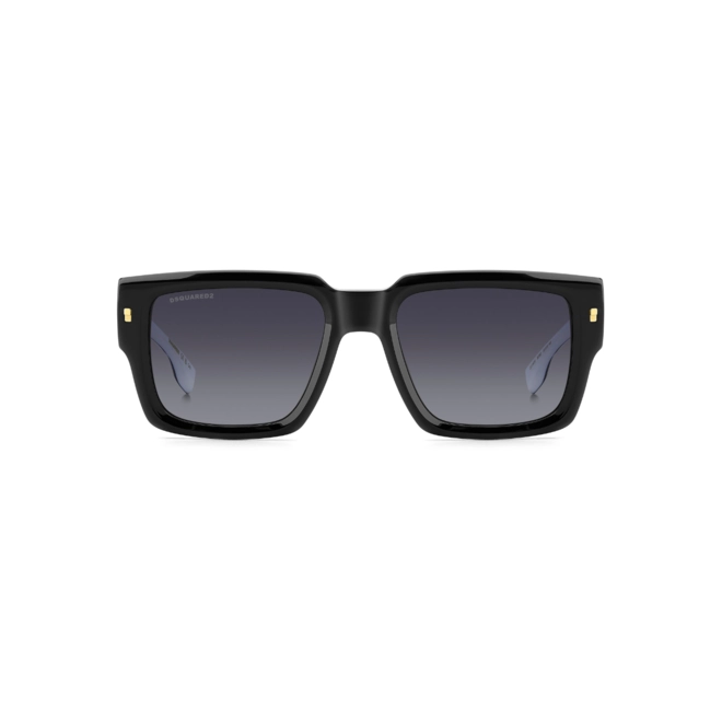 Óculos de Sol Dsquared2 D2 0143/S 807 539O Acetato Preto e Branco com lentes na cor Cinza Degradê 2