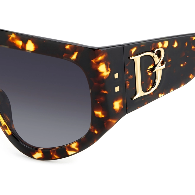 Óculos de Sol Dsquared2 D2 0149/S 086 999O Acetato Marrom Mesclado com lentes na cor Cinza Degradê 5