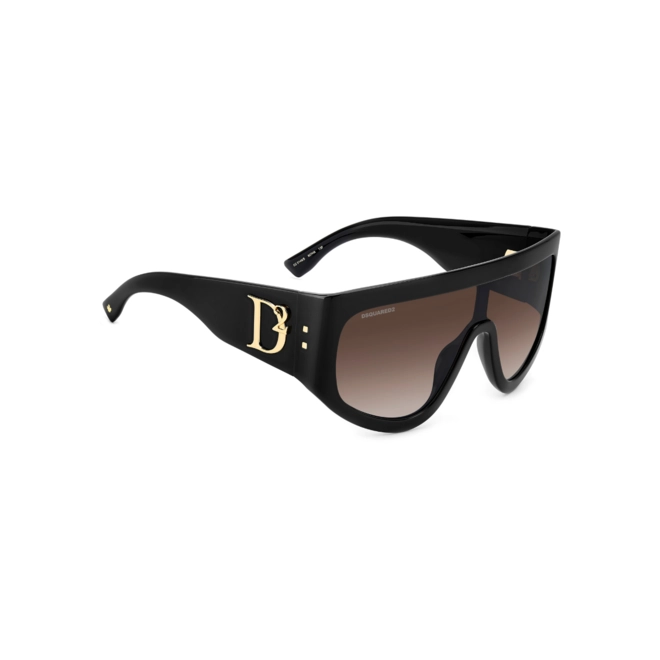 Óculos de Sol Dsquared2 D2 0149/S 807 99HA Acetato Preto com lentes na cor Marrom Mesclado 3
