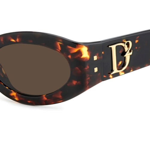 Óculos de Sol Dsquared2 D2 0150/G/S 086 5470 Acetato Marrom Mesclado com lentes na cor Marrom