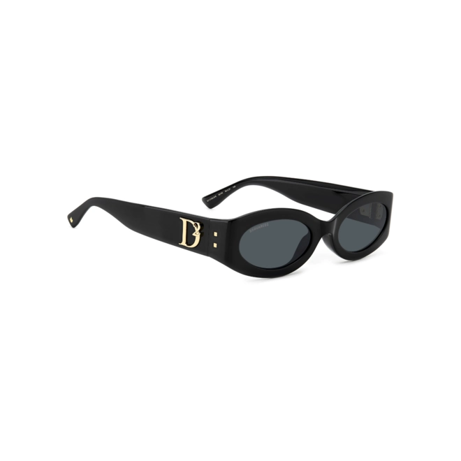 Óculos de Sol Dsquared2 D2 0150/G/S 807 54IR Acetato Preto com lentes na cor Cinza 3