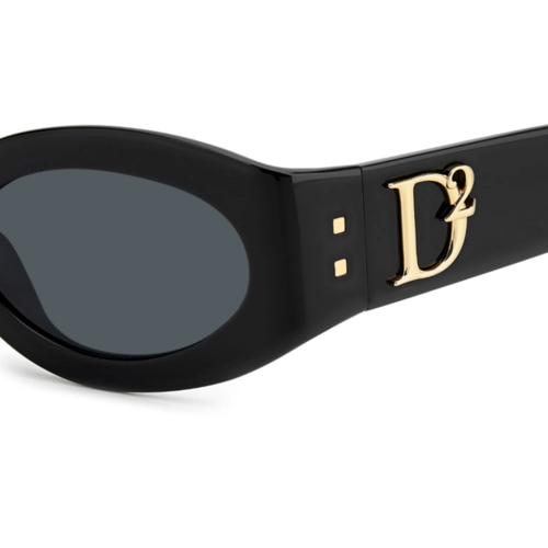 Óculos de Sol Dsquared2 D2 0150/G/S 807 54IR Acetato Preto com lentes na cor Cinza