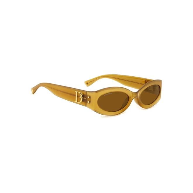Óculos de Sol Dsquared2 D2 0150/G/S FMP 5470 Acetato Amarelo com lentes na cor Marrom 3