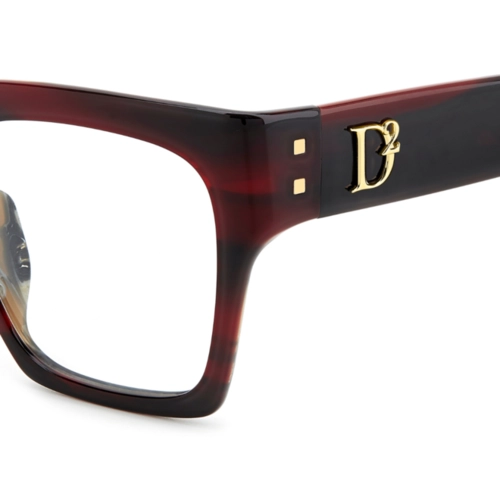 Óculos de Grau Dsquared2 D2 0151/G K4G 5419 Acetato Vermelho Mesclado