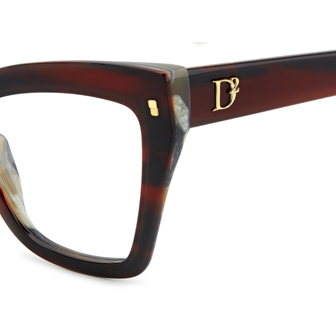 Óculos de Grau Dsquared2 D2 0152 K4G 5419 Acetato Vermelho Mesclado 4
