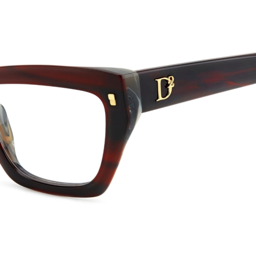 Óculos de Grau Dsquared2 D2 0153 K4G 5220 Acetato Vermelho Mesclado