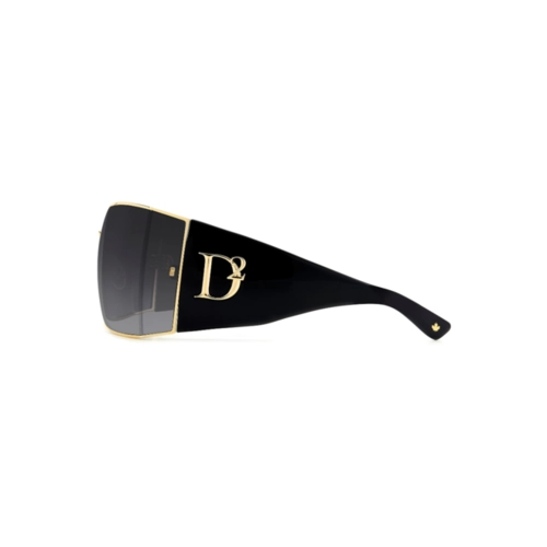 Óculos de Sol Dsquared2 D2 0154/S 000 739O Metal e Acetato Preto e Dourado com lentes na cor Cinza Degradê