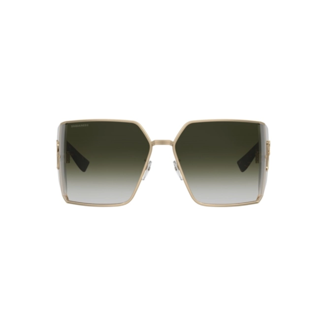 Óculos de Sol Dsquared2 D2 0154/S J5G 739K Metal e Acetato Marrom Mesclado e Dourado com lentes na cor Verde Degradê 2