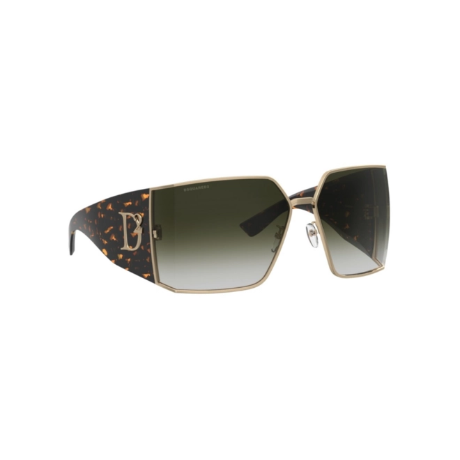 Óculos de Sol Dsquared2 D2 0154/S J5G 739K Metal e Acetato Marrom Mesclado e Dourado com lentes na cor Verde Degradê 3