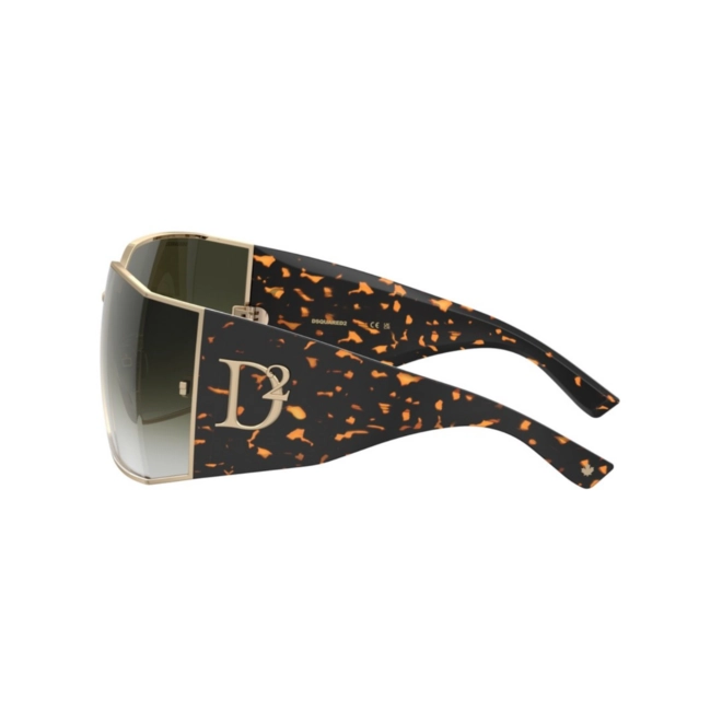 Óculos de Sol Dsquared2 D2 0154/S J5G 739K Metal e Acetato Marrom Mesclado e Dourado com lentes na cor Verde Degradê 4