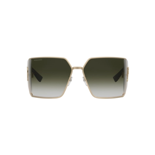Óculos de Sol Dsquared2 D2 0154/S J5G 739K Metal e Acetato Marrom Mesclado e Dourado com lentes na cor Verde Degradê