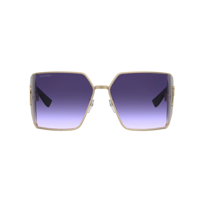 Óculos de Sol Dsquared2 D2 0154/S J5G 73DG Metal e Acetato Preto e Dourado com lentes na cor Violeta Degradê 2