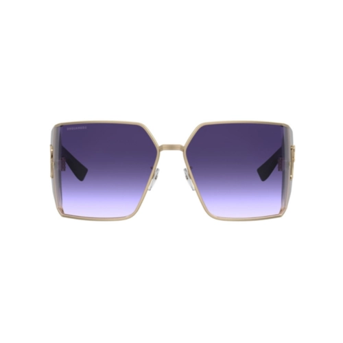 Óculos de Sol Dsquared2 D2 0154/S J5G 73DG Metal e Acetato Preto e Dourado com lentes na cor Violeta Degradê