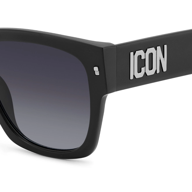 Óculos de Sol Dsquared2 ICON 0004/S P5I 559O Acetato Preto com lentes na cor Cinza Degradê 4