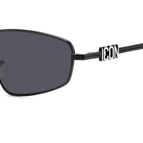 Óculos de Sol Dsquared2 ICON 0015/S 807 60IR Metal Preto com lentes na cor Cinza