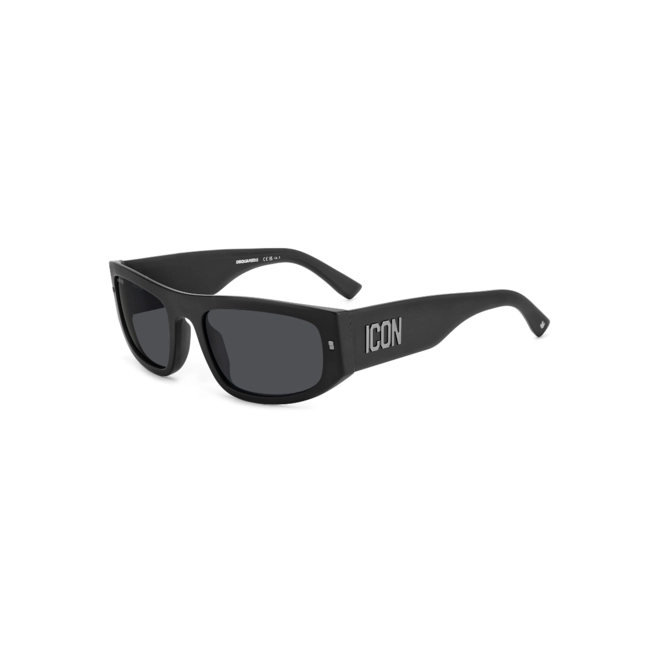 Óculos de Sol Dsquared2 ICON 0016/S 003 57IR Acetato Preto com lentes na cor Cinza 1