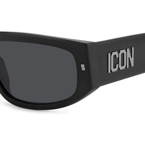Óculos de Sol Dsquared2 ICON 0016/S 003 57IR Acetato Preto com lentes na cor Cinza