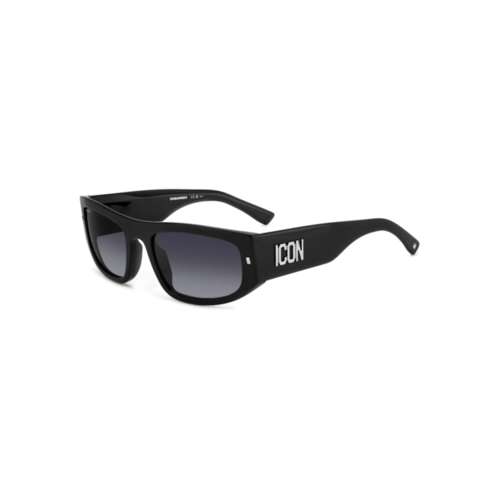 Óculos de Sol Dsquared2 ICON 0016/S 807 579O Acetato Preto com lentes na cor Cinza Degradê
