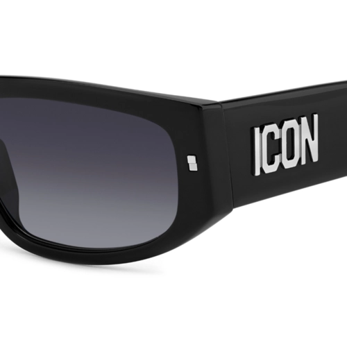Óculos de Sol Dsquared2 ICON 0016/S 807 579O Acetato Preto com lentes na cor Cinza Degradê