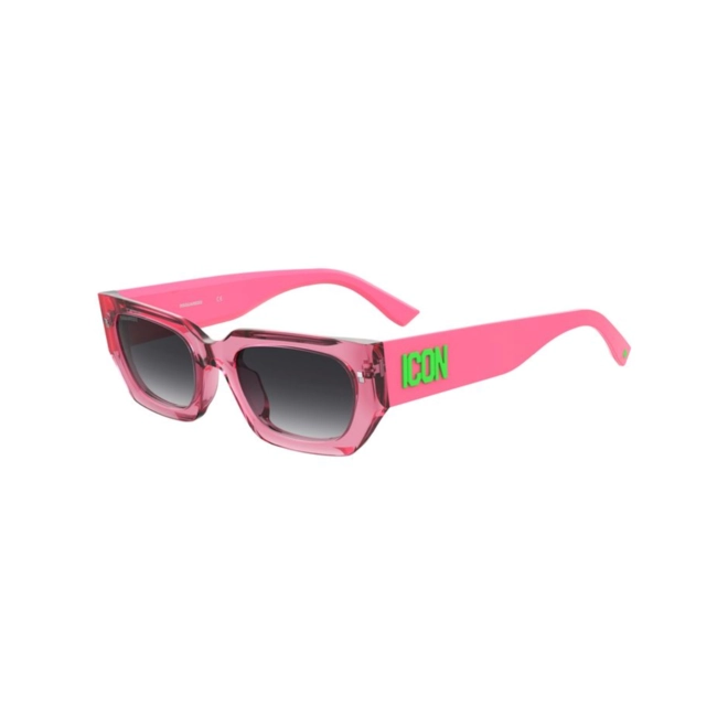 Óculos de Sol Dsquared2 ICON 0017/S 67T539O Acetato Rosa com lentes na cor Cinza Degradê 1