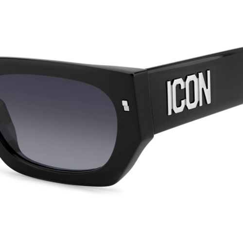 Óculos de Sol Dsquared2 ICON 0017/S 807 539O Acetato Preto com lentes na cor Cinza Degradê