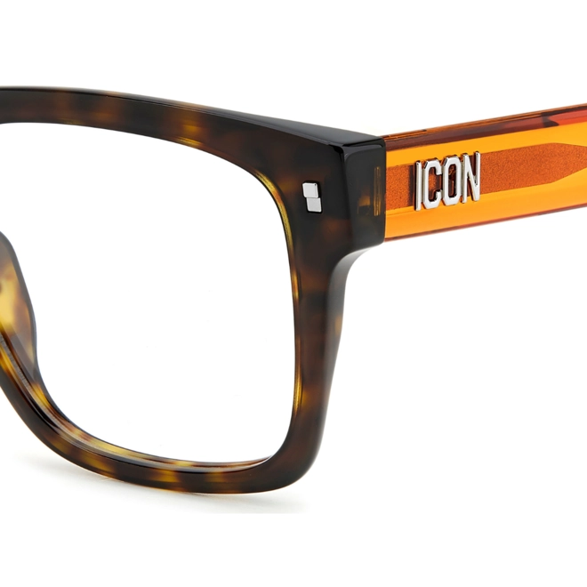 Óculos de Grau Dsquared2 ICON 0018 L9G 5218 Acetato Marrom Mesclado e Laranja 4