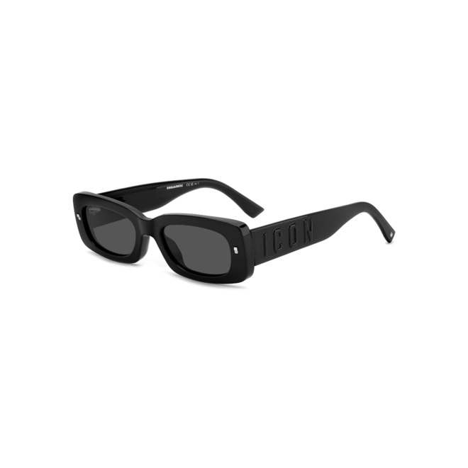 Óculos de Sol Dsquared2 ICON 0020/S 807 52IR Acetato Preto com lentes na cor Cinza 1