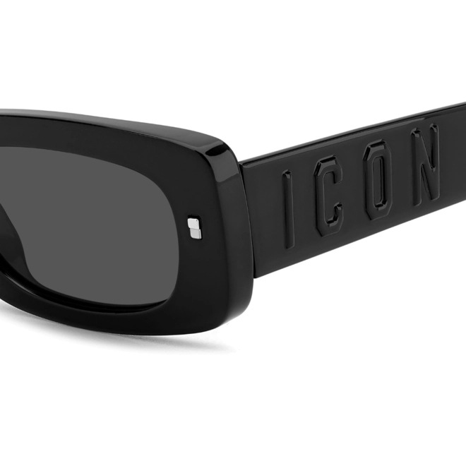 Óculos de Sol Dsquared2 ICON 0020/S 807 52IR Acetato Preto com lentes na cor Cinza 5