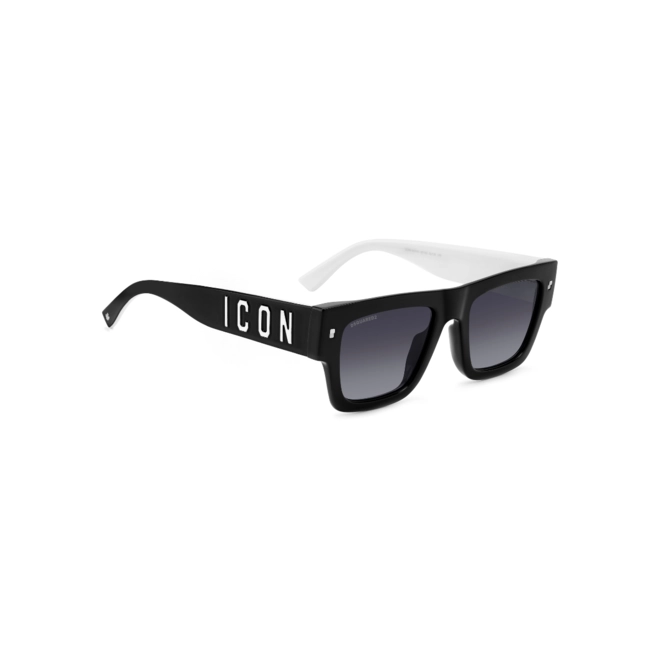 Óculos de Sol Dsquared2 ICON 0021/S 807 529O Acetato Preto e Branco com lentes na cor Cinza Degradê 3