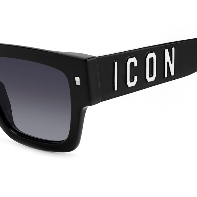 Óculos de Sol Dsquared2 ICON 0021/S 807 529O Acetato Preto e Branco com lentes na cor Cinza Degradê 4