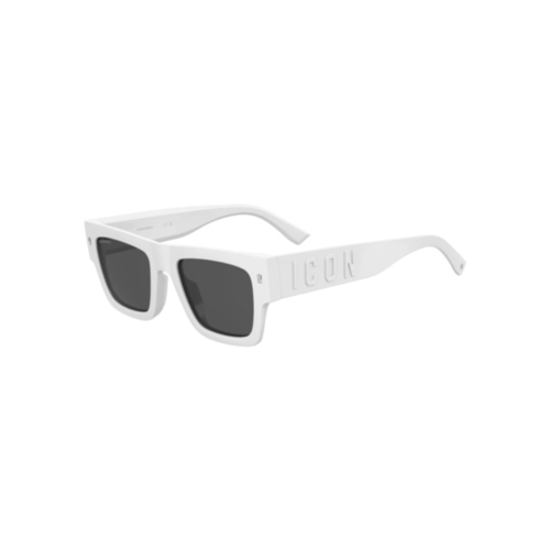 Óculos de Sol Dsquared2 ICON 0021/S VK6 52IR Acetato Branco com lentes na cor Cinza