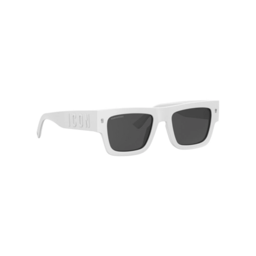 Óculos de Sol Dsquared2 ICON 0021/S VK6 52IR Acetato Branco com lentes na cor Cinza