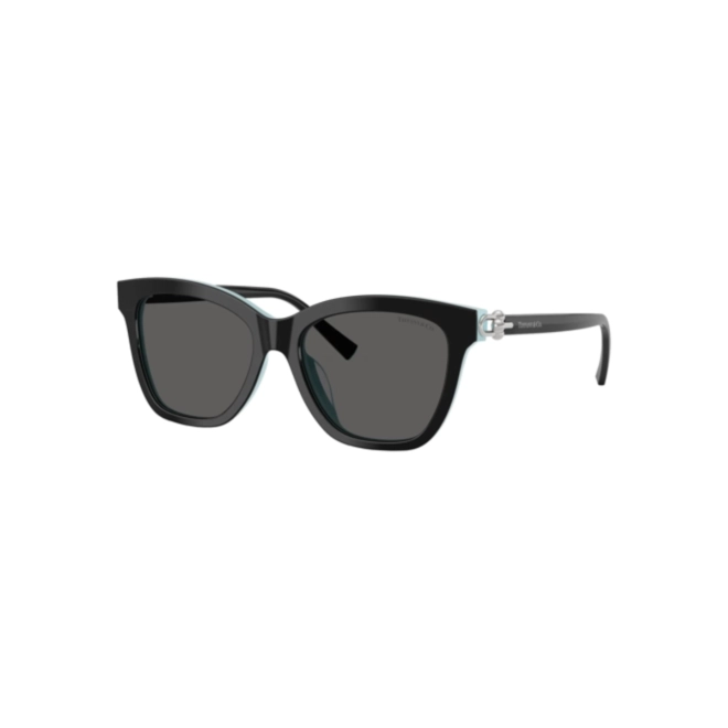 Óculos de Sol Tiffany 0TF4241D 8055S454 Acetato Preto sobre Azul com lentes na cor Cinza Escuro 1