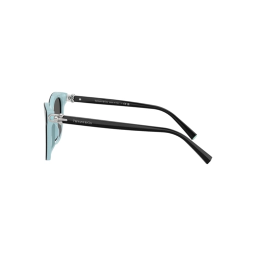 Óculos de Sol Tiffany 0TF4241D 8055S454 Acetato Preto sobre Azul com lentes na cor Cinza Escuro