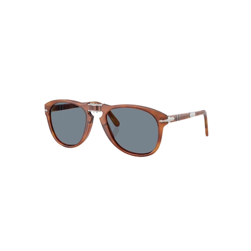 Óculos de Sol Persol Steve McQueen 0PO0714SM S96/5654 Acetato Marrom Mesclado com lentes na cor Azul