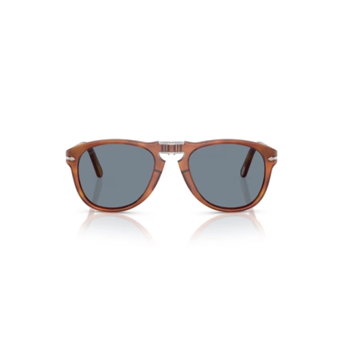 Óculos de Sol Persol Steve McQueen 0PO0714SM S96/5654 Acetato Marrom Mesclado com lentes na cor Azul
