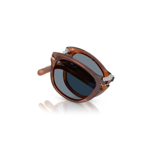 Óculos de Sol Persol Steve McQueen 0PO0714SM S96/5654 Acetato Marrom Mesclado com lentes na cor Azul