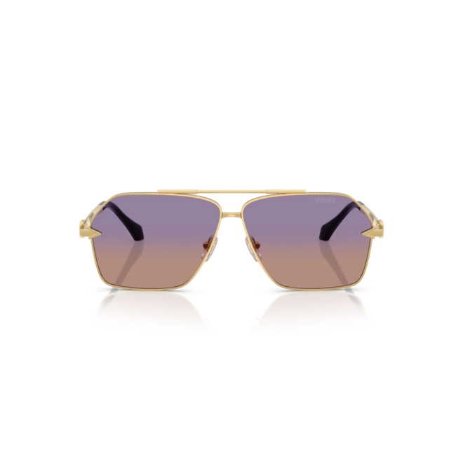 Óculos de Sol Versace 0VE2284 1002EL63 Metal Dourado com lentes na cor Violeta Degradê 2