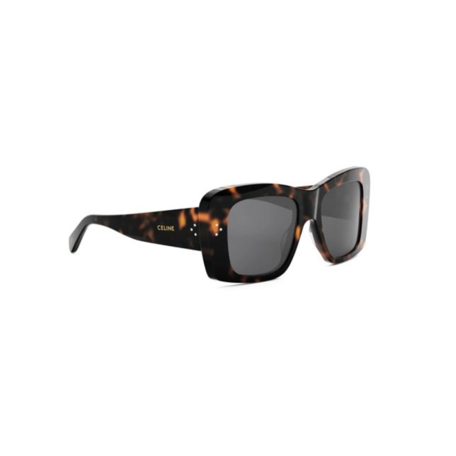 Óculos de Sol Celine CL40321I_5352A Acetato Marrom Mesclado com lentes na cor Fumê 3