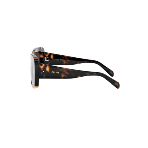 Óculos de Sol Celine CL40321I_5352A Acetato Marrom Mesclado com lentes na cor Fumê