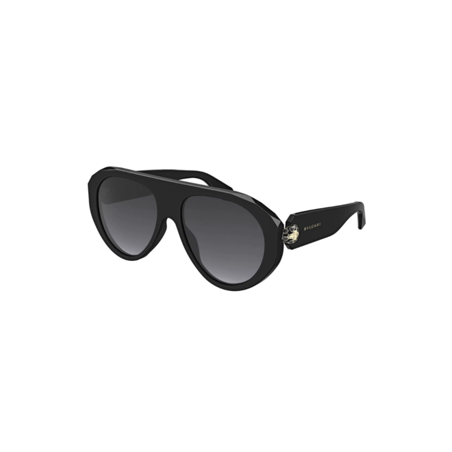 Óculos de Sol Bvlgari BV40060I_5601B Acetato Preto com lentes na cor Cinza Degradê 1