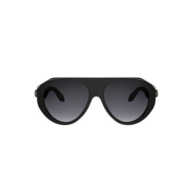 Óculos de Sol Bvlgari BV40060I_5601B Acetato Preto com lentes na cor Cinza Degradê 2
