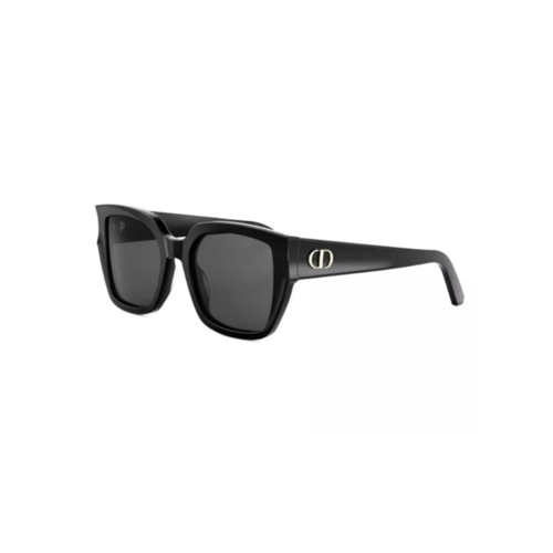 Óculos de Sol Christian Dior Diorglow S1I CD40197I_5301A Acetato Preto com lentes na cor Cinza