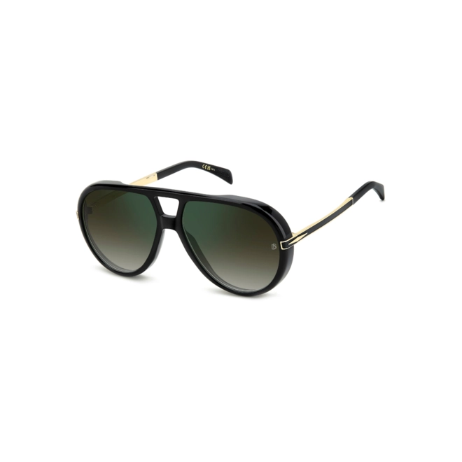 Óculos de Sol David Beckham DB 99/VOYAGER 2M2 61CS S Acetato Preto com lentes na cor Verde Degradê Espelhado 1