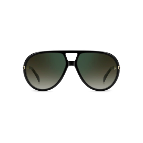 Óculos de Sol David Beckham DB 99/VOYAGER 2M2 61CS S Acetato Preto com lentes na cor Verde Degradê Espelhado