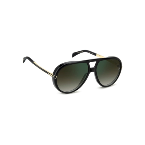 Óculos de Sol David Beckham DB 99/VOYAGER 2M2 61CS S Acetato Preto com lentes na cor Verde Degradê Espelhado