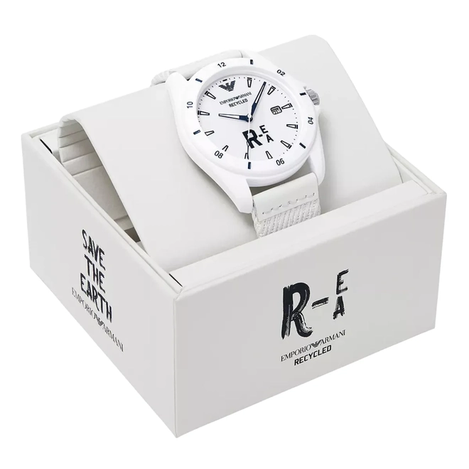 Relógio Emporio Armani R-EA "Save the Earth” - AR11394 B1BX Branco 2